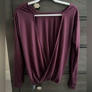 NEW TAGS KENZIE Yoga Open Back Plum Top